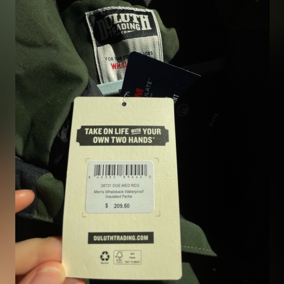 Men's NWT Forest Green Whaleback Waterproof Insulated Parka MED - Picture 5 of 16